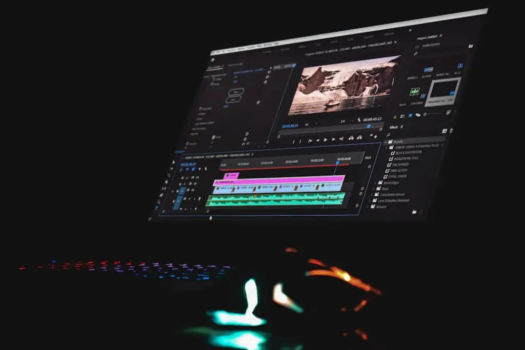 Video editing workstation representing Bilibili vs YouTube creator earnings comparison