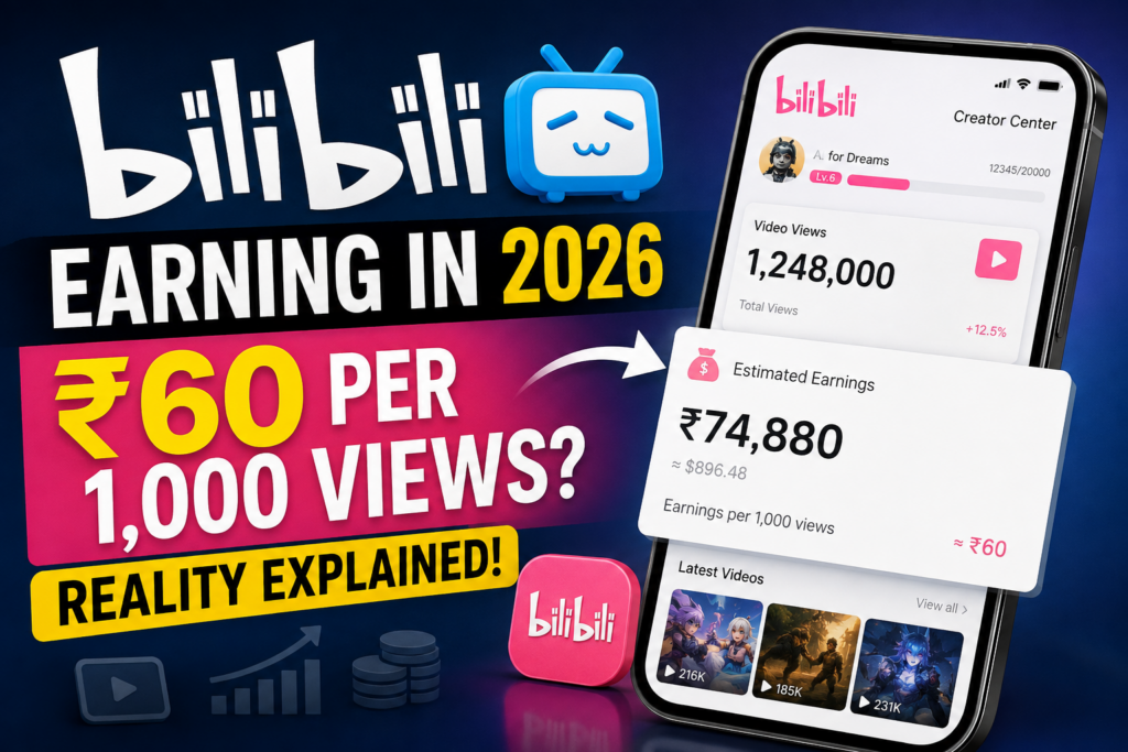 Bilibili Earning in 2026: Can You Really Earn ₹60 Per 1,000 Views?
