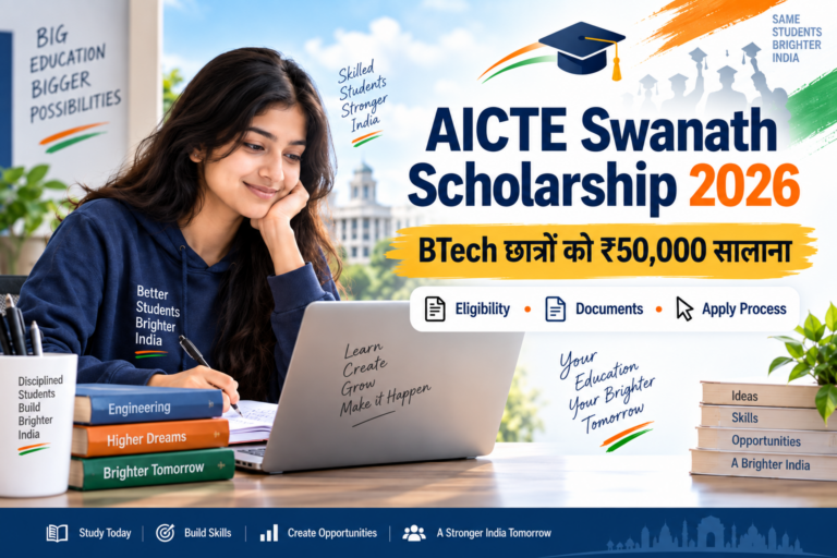 AICTE Swanath Scholarship 2026: BTech छात्रों को ₹50,000 सालाना